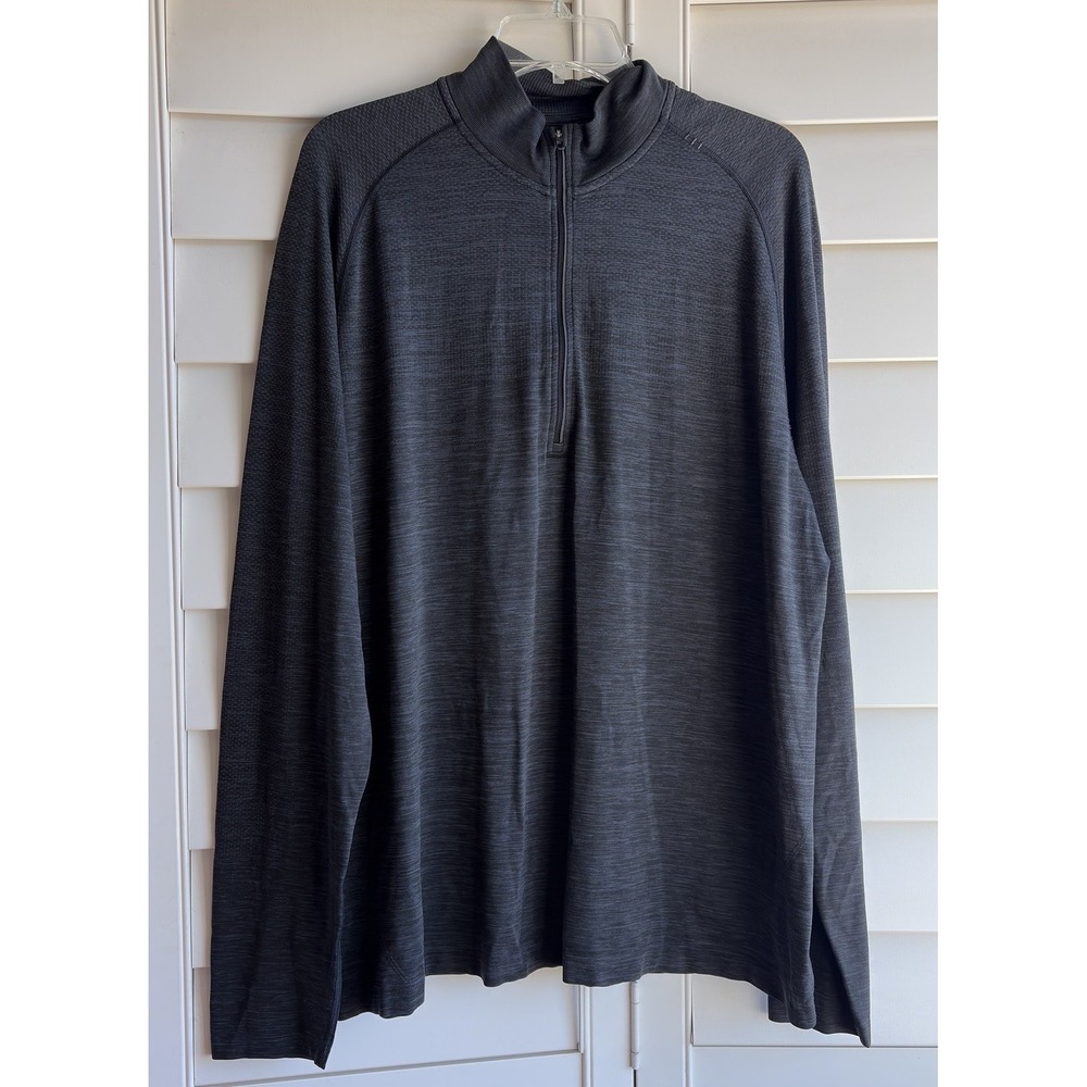 Lululemon Metal Vent Tech Midweight Half Zip Men XXL 2XL Gray Black Shirt LS